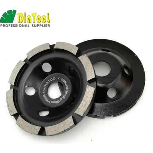 DIATOOL 2pcs/pk 100MM Diamond Single Row Grinding Cup Wheel For Concrete Masonry 4" Grinding Disc Bore 20/16mm Grinding disc