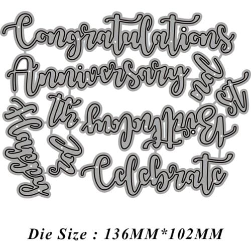 English Celebration Craft Metal Cutting Dies Cut Die Mold Card Scrapbooking Paper Craft Knife Mould Blade Punch Stencil