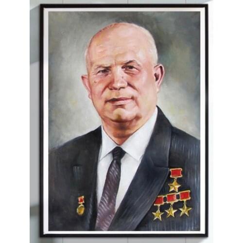 Nikita Sergeyevich Khrushchev CPSU Portrait Soviet Union Leader Painting Decorative Wall Canvas Sticker Posters Decor Gift