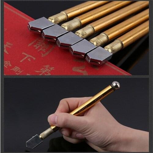 Glass cutter cutter head steel blade cutting tool oil supply anti-skid metal handle 175mm for manual tool cutting