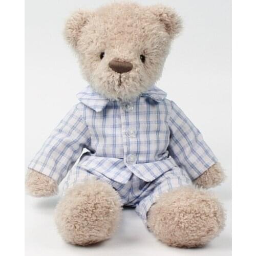 Sit Height 21CM Bear Plush Doll Stuffed Animals Plaid Shirt Soft Toy For Kids Birthday/Xmas Gift T47