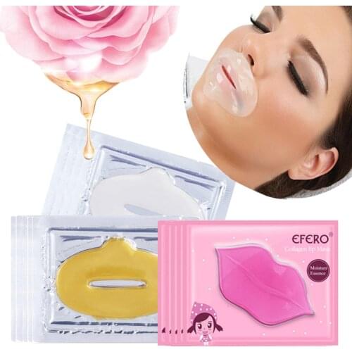Collagen Gold Lip Masks Pad Moisture Essence Anti Aging Hydrating Skin Care for Lip Patches Mask For Lip Plumper 7/10Packs