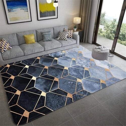 Nordic Gradient Gray Geometric Marble Carpet Living Room Fashion Luxury Room Carpet Floor Mats For Bedroom Bedside Rug Luxury