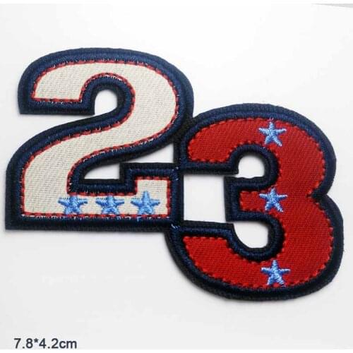 Creative Punk Iron on Number 23 Embroidered Clothes Patch For Clothing Girls Boys