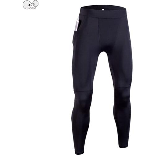 GYM Exercise Fitness Jogging Leggings Men Pocket Compression Running Tights Dry Fit Yoga Pant Workout Soccer Training Sportswear