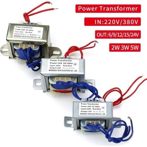 Mini EI Power transformer AC-AC 220V input 6V 9V 12V 15V 24V transformer double 12V 9V-0-9V 2W/VA Electronic Transformer