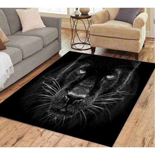 Panther and Lion Pattern Animal Cartoon Series Floor Mat Door Mat Anti-slip Mat Carpet Bedroom Bathroom Home Decoration
