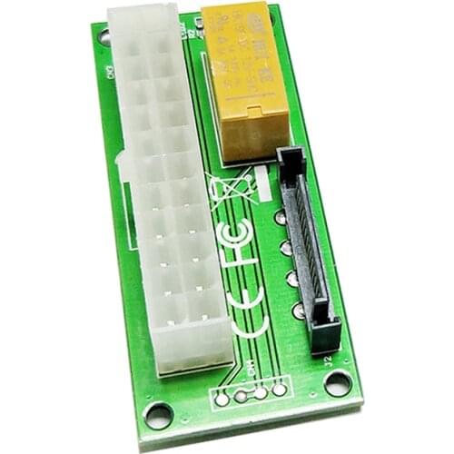 Desktop ATX 24PIN Dual PSU Power Synchronous Start Extender Cable Card adapter for Bitcoin Mining