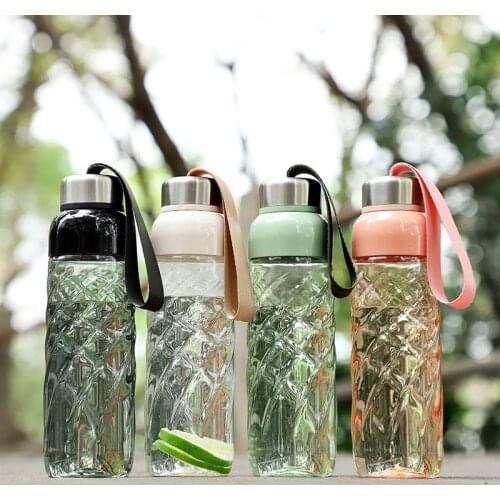 New Tritan Plastic Water Bottle Sports Student Bottle Botella De Agua With Lid Tea Infuser Handle Space Plastic Bottle Kettle