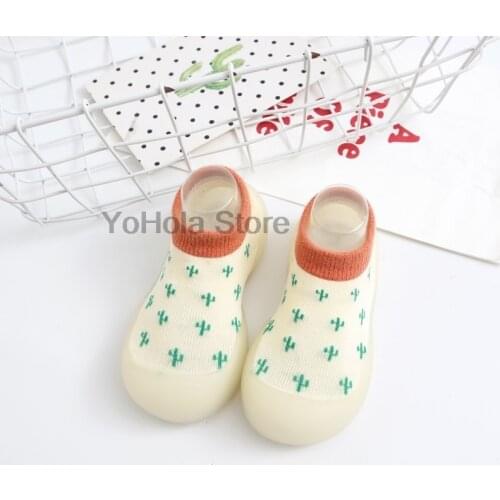 New Baby Boy Girl Shoes Baby Sock Shoes Newborn Floor Shoes Socks Cactus Soft Comfortable Sole First Walkers Toddler 0-48Month