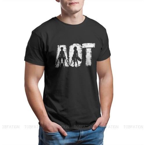 Attack On Titan Eren Mikasa Levi Anime 100% Cotton TShirts Premium Print Mens T Shirt Funny Clothing 6XL