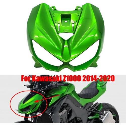 For Kawasaki Z1000 2014-2020 Motorcycle Very Durable Front Upper Fairing Headlight Cowl Nose Injection Black Green