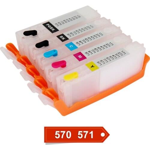 PGI 570 CLI571 Refillable Cartridge For Canon 570 571 Cartridge With ARC Chip For Canon MG5750 MG5751 MG5752 MG5753 MG6851