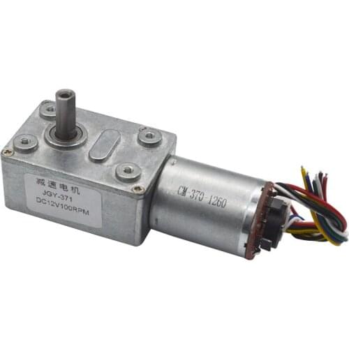 JGY370 turbine worm dc gear motor with self-locking motor 12 v positive &negative hall encoder