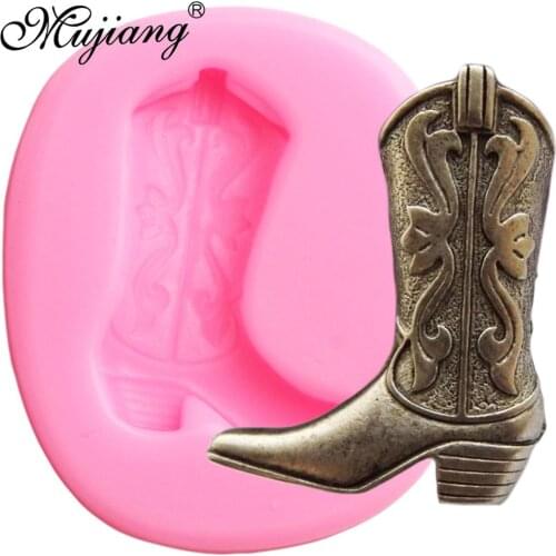 3D Cowboy Boot Silicone Molds Cupcake Baking Fondant Mold DIY Party Cake Decorating Tools Polymer Clay Candy Chocolate Moulds