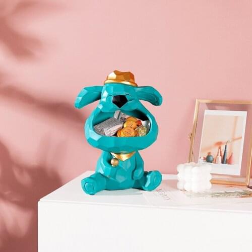 Statue for Decoration Home Office Shop Geometric Square Animal Ornaments Gift Resin Sculpture Adornos Para Casa Decoracion Sala