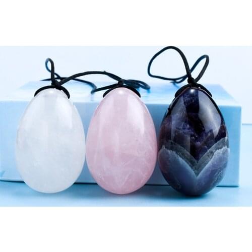 Drilled Natural Jade Yoni Egg Pelvic Floor Muscle Kegel Exercise Crystal Ben Wa Balls for Vaginal Tightening Massage Health Care