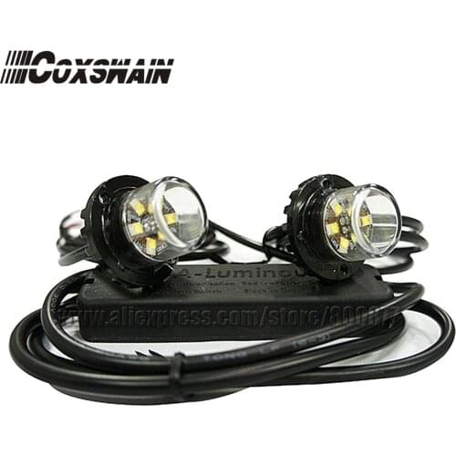 VS-S62 LED Hide away warning light (2 heads), TIR-6 1W LED headlight, 100% Waterproof, 25 flash patterns, interior light