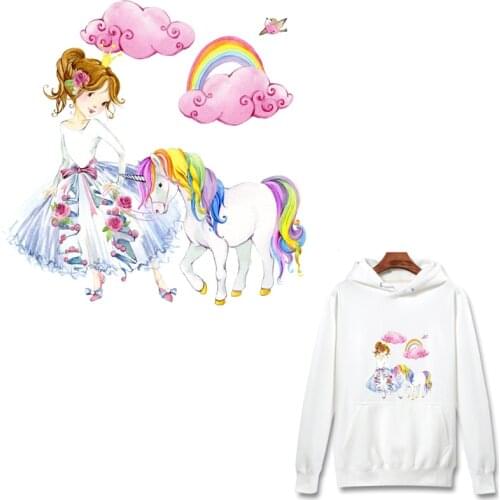 Vinyl Heat Transfer Ballet Little Princess Iron On Transfer Cartoon Thermal Stickers On Clothes DIY Kids Clothing Girls Applique