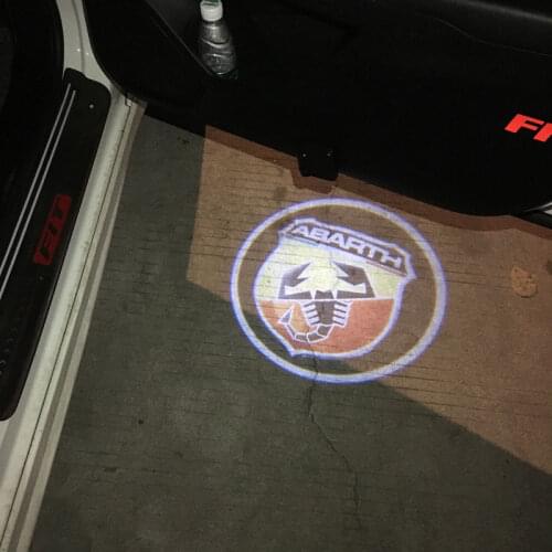 2PCS Car Shadow Door Light Wireless Laser Projector Logo Led Welcome Lamp For Fiat 500 1100 Abarth Palio Stilo Bravo