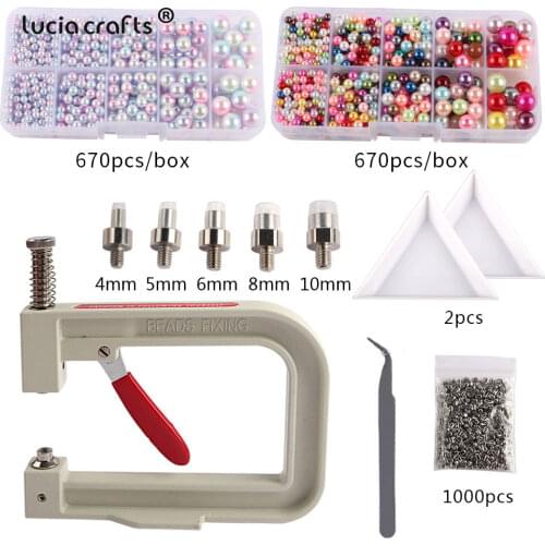 1set/lot Pearl Beads Setting Machine Machine Tool For Garments Clothes Decor Beading DIY Handmade Kit Supplies J0251