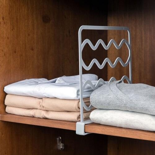 2Pcs/lot Wardrobe Partition Storage Rack Cabinets Holder Retractable Wardrobe Storage Layered Separator Clothing Separator Board