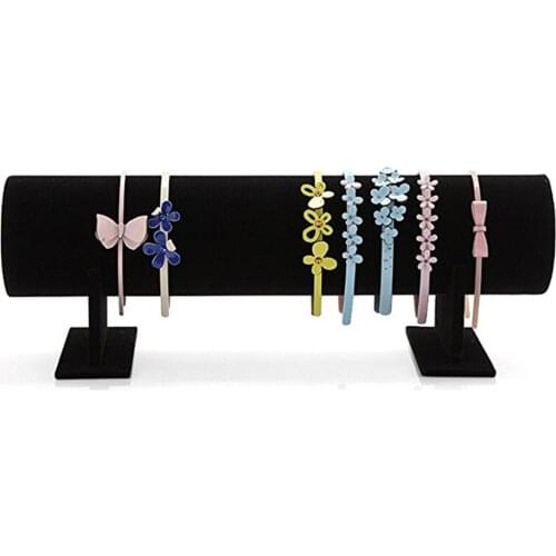 27cm bracelet T-bar Soft velvet padding Fashion Earring Stand Rack Necklace Jewelry Display Hair Tie Holder watch display stand