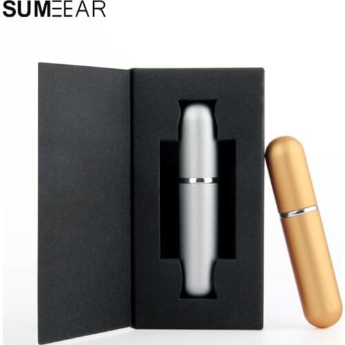 50Piece/Lot 5ml Portable Aluminum Refillable Perfume Bottle With Spray Cosmetic packing box Atomizer For Gift