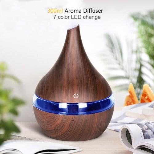 5V 300ml USB Air humidifier Electric Aroma air diffuser wood Ultrasonic Essential oil Aromatherapy cool mist maker for home Car