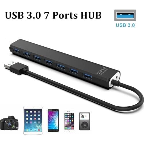 7-Port USB 3.0 Hub High Speed Multi USB Port Expander Slim Data USB Hub Computer Accessories for Laptop PC NK-Shopping
