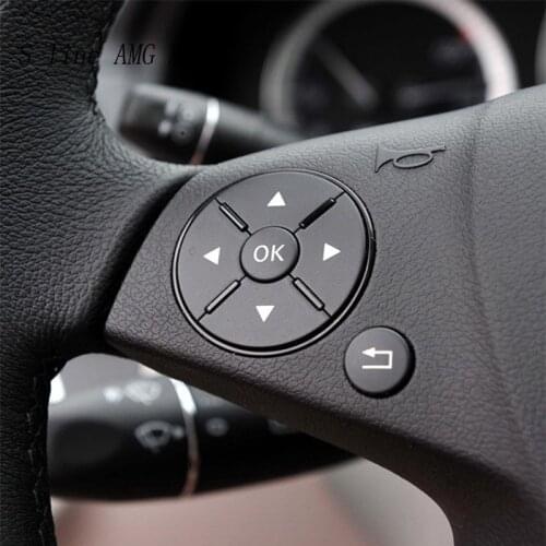Car Styling for Mercedes Benz W204 Steering Wheel Buttons switch protection cover Sticker Trim C Class Auto Interior Accessories