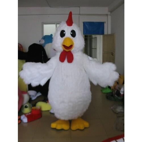 White Chicken Mascot Costume Newly unisex Cute Adult Cosplay Party Game Dress Outfit Birthday Fancy dress
