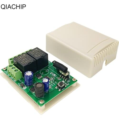 QIACHIP 6V 12V 24V Wireless Remote control Switch 2CH Relay Module Receiver EV1527 RF Transmitter 433Mhz Remote Controls motor