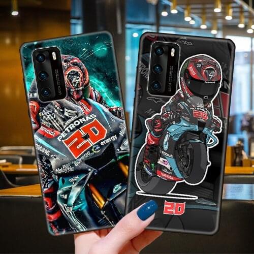 Phone Case For Huawei P40 P30 P10 P20 Lite P Smart Z 2019 Pro Black Cover Back Trend Hoesjes Moto NO.20 Fabio Quartararo