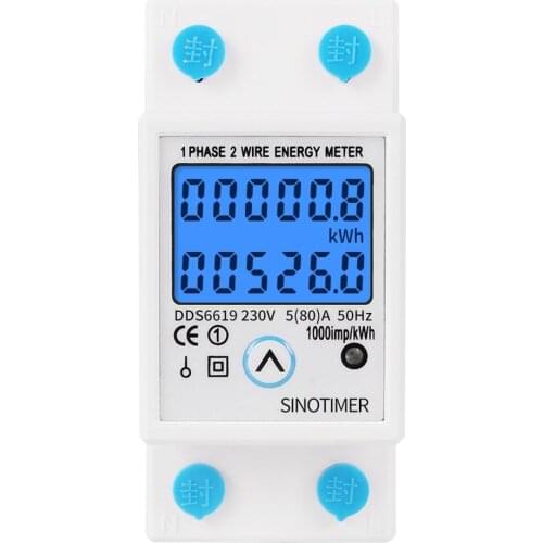 Digital Din Rail Energy Meter Zero Kwh Energy Meter Voltage Current Power Consumption Meter Wattmeter 220v AC Electricity
