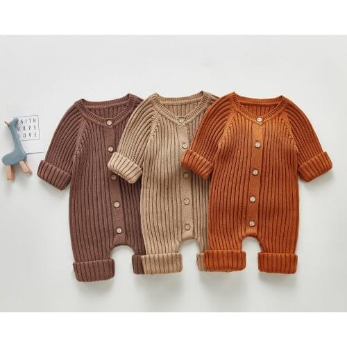 Baby Knitted Rompers Clothing Babies Long-sleeved Knitted Onesie Sweater Newborn Baby Boys Girls Clothes Infant Girl Clothes