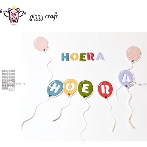 Piggy Craft metal cutting dies cut die mold 41Pcs Balloon letter Scrapbook paper craft knife mould blade punch stencils dies