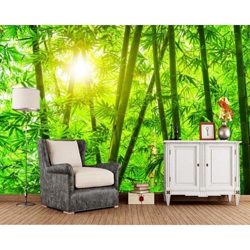 Green bamboo forest Nature photo 3d wallpaper mural papel de parede,living room sofa TV wall bedroom wall papers hoem decor