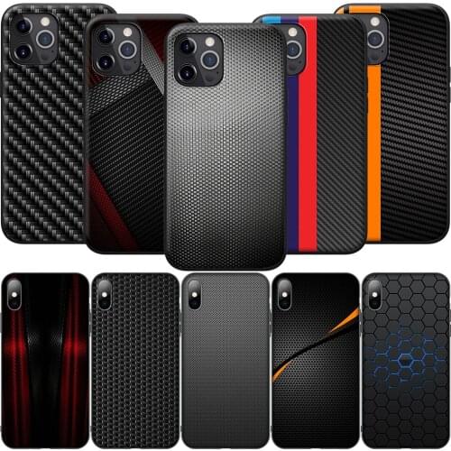 GX47 Car Carbon Fibre Print Silicone Soft Case for iPhone 12 Mini 11 Pro XS Max XR X 8 7 6 6S Plus 5 5S SE 2020