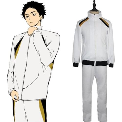 Haikyuu Fukurodani Academy Cosplay Costume Kotaro Bokuto Jacket+Pants Uniform Akaashi Keiji Jersey Volleyball Team Sportswear