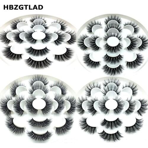 HBZGTLAD 5/7 pairs natural false eyelashes fake lashes long makeup 3d mink lashes eyelash extension mink eyelashes for beauty