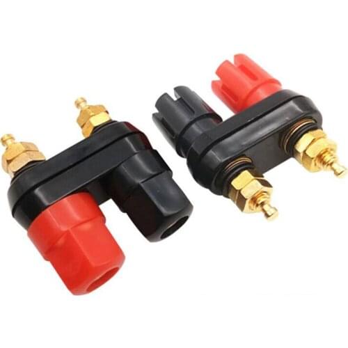 Quality Banana plugs Couple Terminals Red Black Connector Amplifier Terminal Binding Post Banana Speaker Plug Jack