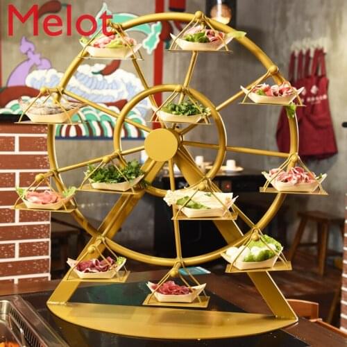 China High-End Luxury Creative Rotating Ferris Wheel Tableware Hot Pot Restaurant Grill Swing Plate Personality Tableware