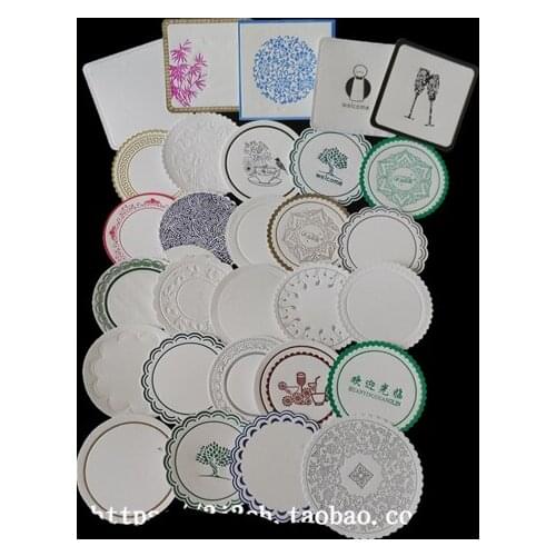 Round white disposable absorbent paper coasters 8.5CM