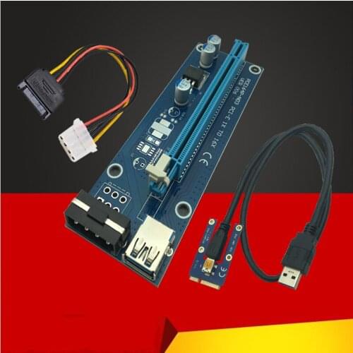 Mini PCIE Riser Card PCI-E PCI Express 1x to 16x USB 3.0 Cable SATA to 4Pin IDE Molex Power Supply for BTC Miner Machine Mining