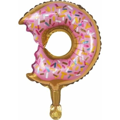 50pcs Mini Donut balloon baby girl Birthday sweet Food Dessert Aluminum Foil Balloon Childrens summer Party Decoration