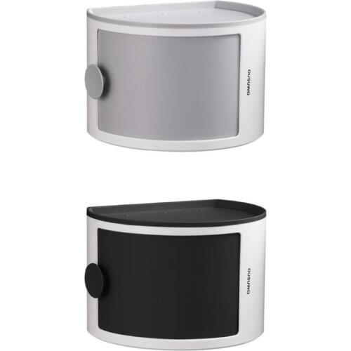 Bathroom Wall Mount Tissue Dispenser Holder 12L Semicircle Tissue Storage Box with Lid for Home Office Tissue Holder