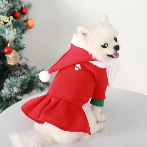 New Pet Christmas Clothes Small Dog Dress Pet Sweater Warm Dog Jackets For Small Breeds Dogs Corgi Hoodies Coat Schnauzer Skirt