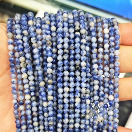 Wholesale 710pcs White Dot Blue-vein Sodalite Natural Stone Beads For Jewelry Making For Beadworke Diy Bracelet Necklace 3mm