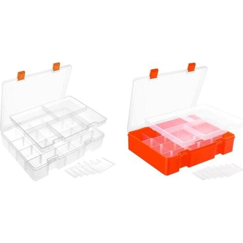 HOT 2-Layer Plastic Storage Box with Adjustable Partitions,23 Grid Storage Boxes,for Office Supplies, Beaded Crafts